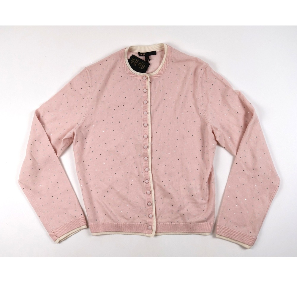 Maje Cardigan Mylo Rose Pink Rhinestone 2 Wool NWT MSRP 400